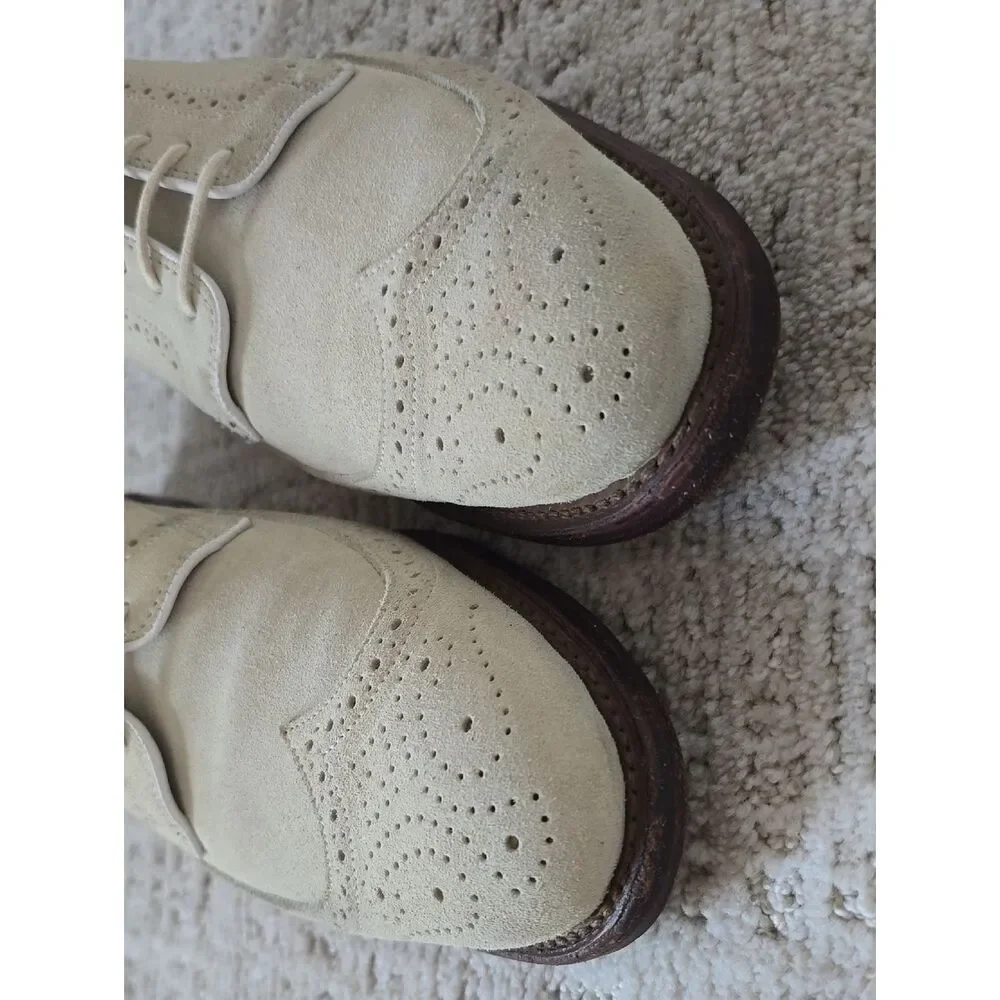 Allen Edmunds | Players Shoes - Cream Suede Wingtip Oxfords